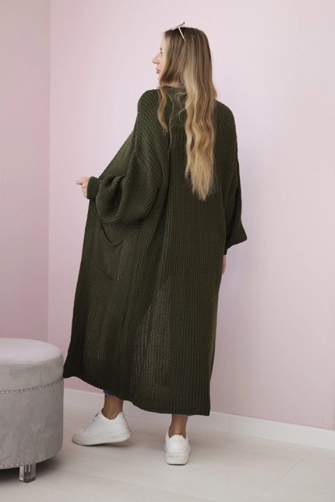 Sweter długi kardigan khaki Sweter długi kardigan khaki