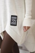 Sweter z golfem ecru  