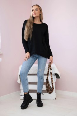 Sweter z kieszeniami z przodu czarny  