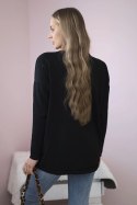 Sweter z kieszeniami z przodu czarny  