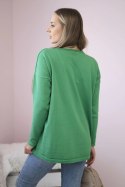 Sweter z kieszeniami z przodu jasno zielony  