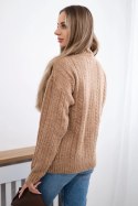 Sweter z półgolfem camelowy  