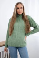 Sweter z półgolfem ciemny miętowy  