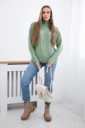 Sweter z półgolfem ciemny miętowy  