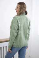 Sweter z półgolfem ciemny miętowy  