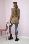 Sweter ze stójką camelowy  