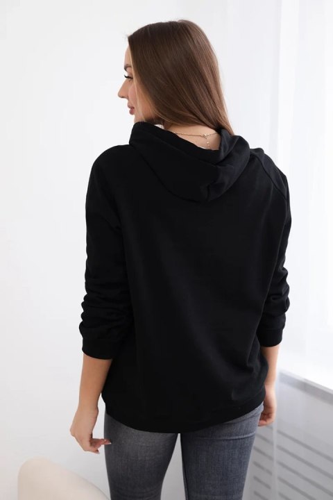 Bluza bawełniana z kapturem czarna Bluza bawełniana z kapturem czarna