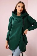 Bluza z krótkim suwakiem ciemno zielona  