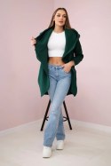 Bluza z krótkim suwakiem ciemno zielona  