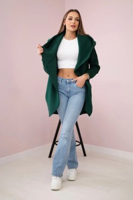 Bluza z krótkim suwakiem ciemno zielona  