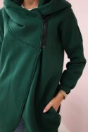 Bluza z krótkim suwakiem ciemno zielona  