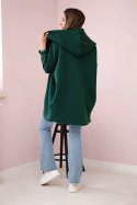 Bluza z krótkim suwakiem ciemno zielona  
