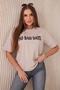 Bluzka bawełniana No Bad Days beżowa  