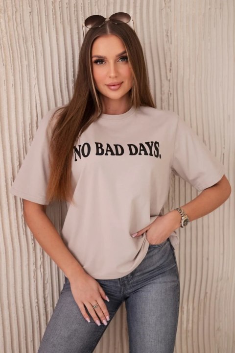 Bluzka bawełniana No Bad Days beżowa  