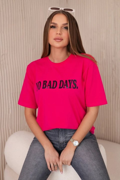 Bluzka bawełniana No Bad Days fuksja  