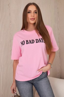Bluzka bawełniana No Bad Days jasno różowa  