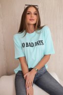 Bluzka bawełniana No Bad Days miętowa  