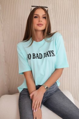 Bluzka bawełniana No Bad Days miętowa  