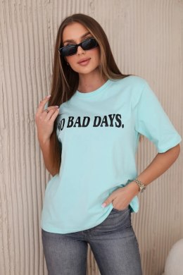 Bluzka bawełniana No Bad Days miętowa  