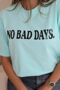 Bluzka bawełniana No Bad Days miętowa  