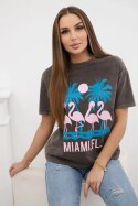 Bluzka bawełniana przecierana Miami brązowa  