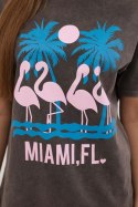 Bluzka bawełniana przecierana Miami brązowa  