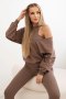 Komplet 3-częściowy bluza + top + legginsy mocca  