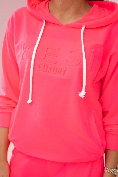 Komplet bawełniany Luxury różowy neon Komplet bawełniany Luxury różowy neon