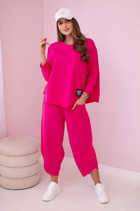 Komplet bawełniany bluza + spodnie fuksja Komplet bawełniany bluza + spodnie fuksja