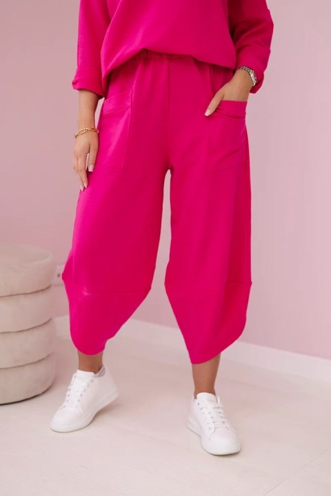 Komplet bawełniany bluza + spodnie fuksja Komplet bawełniany bluza + spodnie fuksja