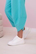 Komplet bawełniany bluza + spodnie miętowy  