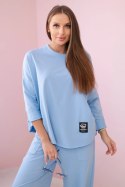 Komplet bawełniany bluza + spodnie niebieski  