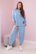 Komplet bawełniany bluza + spodnie niebieski  
