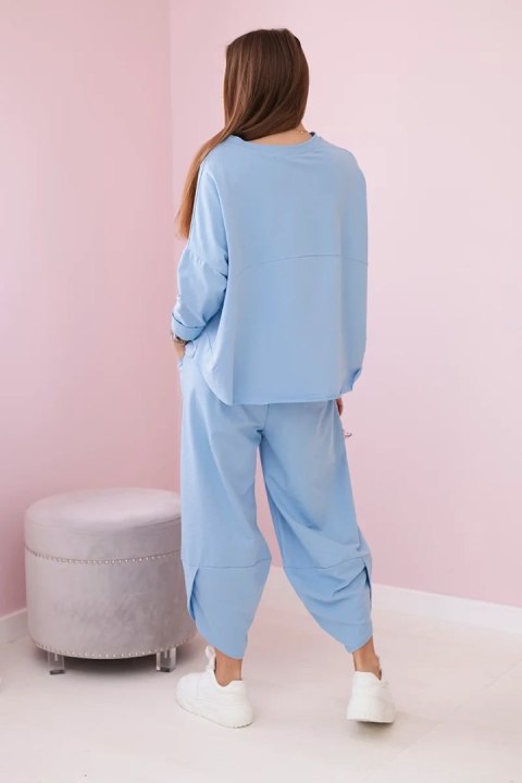 Komplet bawełniany bluza + spodnie niebieski Komplet bawełniany bluza + spodnie niebieski
