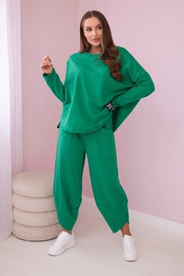 Komplet bawełniany bluza + spodnie zielony  