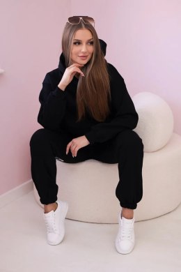 Komplet bawełniany z nadrukiem czarny  