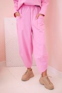 Komplet new punto bluza + spodnie cukierkowy róż  