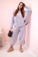 Komplet new punto bluza + spodnie szary  