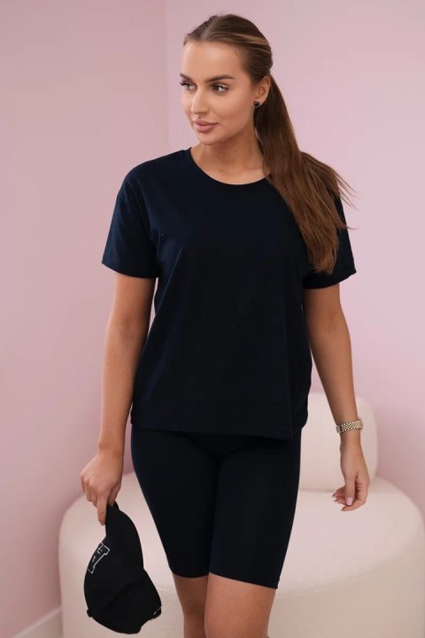 Komplet top+legginsy granatowy  