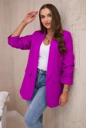 Marynarka z klapami elegancka fioletowa  