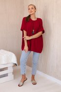 Bluzka oversize z wisiorkiem bordowa  