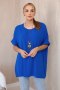 Bluzka oversize z wisiorkiem chabrowa  