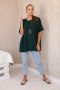 Bluzka oversize z wisiorkiem ciemno zielona  