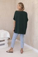 Bluzka oversize z wisiorkiem ciemno zielona  