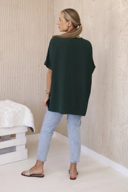 Bluzka oversize z wisiorkiem ciemno zielona  