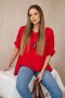 Bluzka oversize z wisiorkiem czerwona  