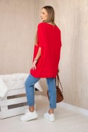 Bluzka oversize z wisiorkiem czerwona  