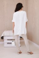 Bluzka oversize z wisiorkiem ecru  