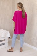 Bluzka oversize z wisiorkiem fuksja  