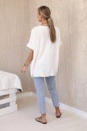 Bluzka oversize z wisiorkiem jasno beżowa  